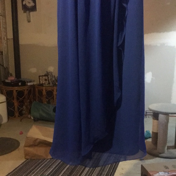 STRAPLESS BLUE PROM/BRIDESMAID DRESS - Picture 3 of 5